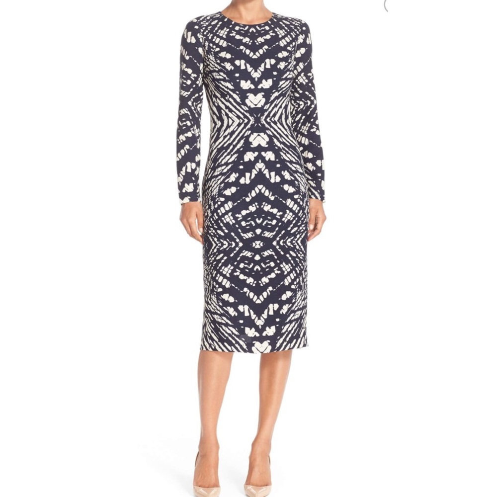 Maggy London Tye Dye Midi Sheath Dress